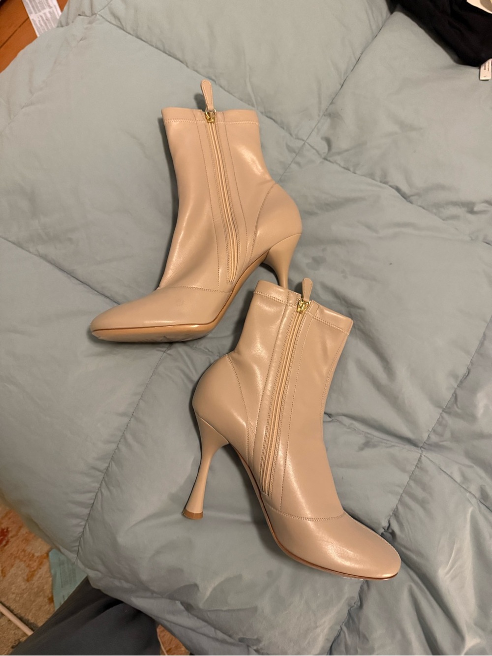 Gianvito Beige High-Heel Ankle Boots Size 41/US 11